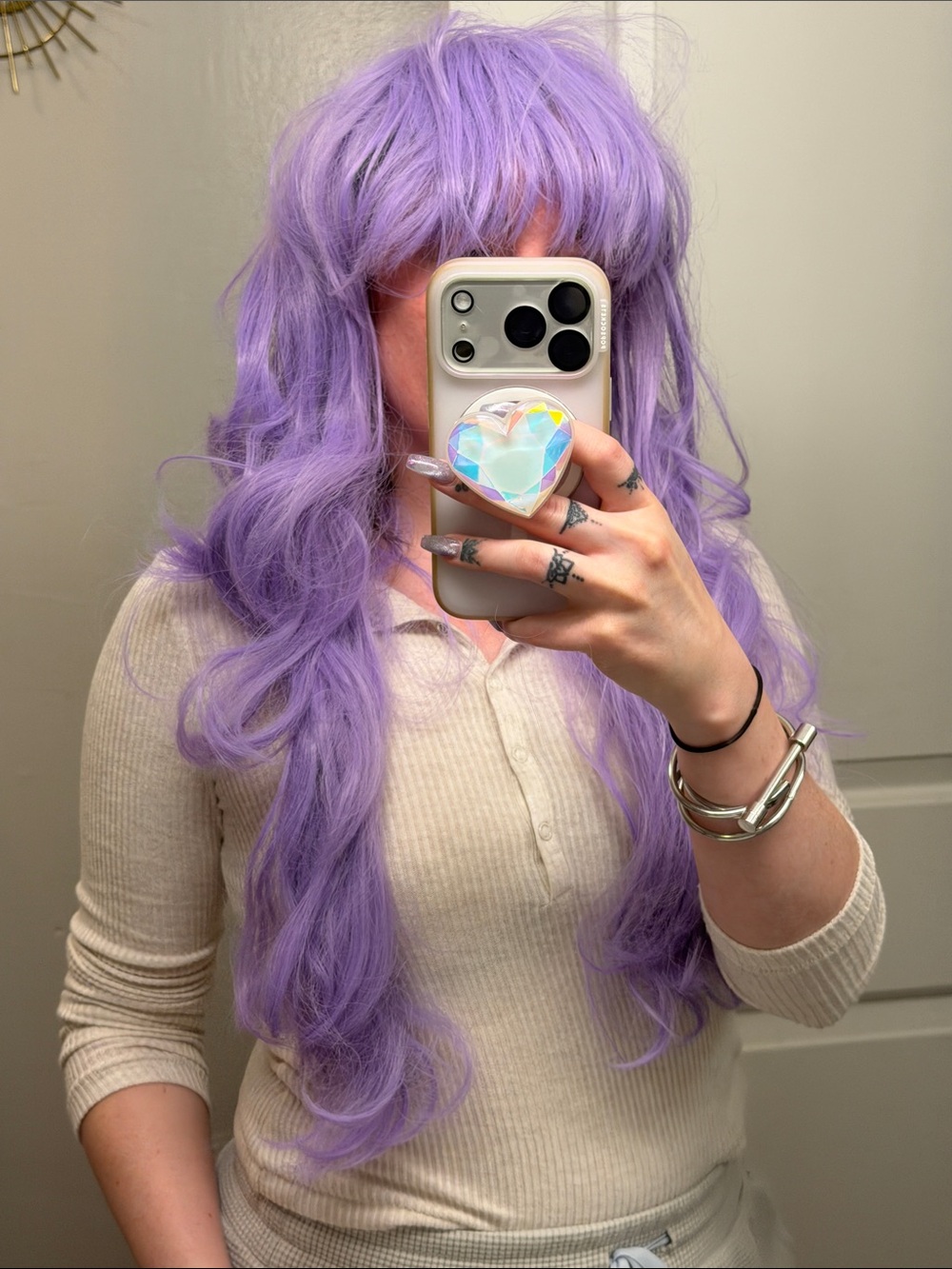 Long Purple Wavy Wig